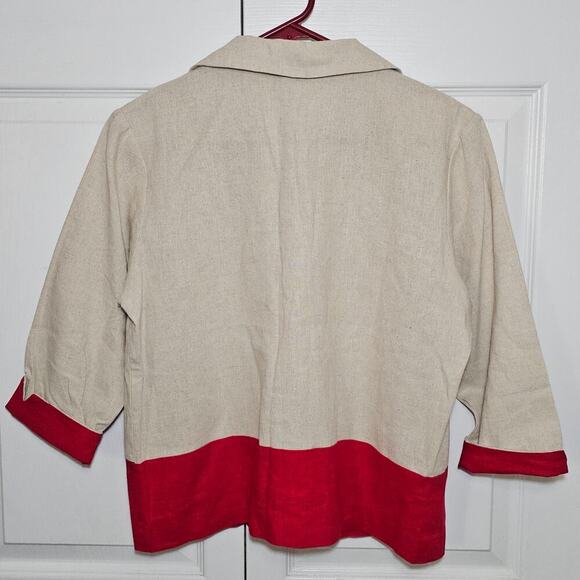 Coldwater Creek NWOT Linen Poppy Jacket Blazer 6‎ Lightweight Spring Cottage - Picture 6 of 6